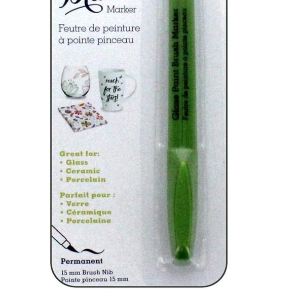 Glass Paint Brush Marker Permanent 15mm, Green - Picture 3 of 3